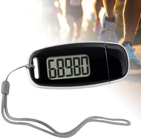 VEGOATY Podómetro 3D con clip y correa, recargable por USB, podómetro para caminar, gran pantalla sin aplicación ni teléfono móvil, podómetro de seguimiento preciso