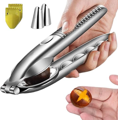 Cortador de castañas, clip de castañas de acero inoxidable, multifunción, para castañas, avellanas, nueces y otros utensilios de cocina