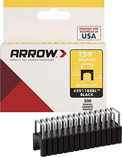 Arrow 591188BL isolerade häftklamrar (300) 6 x 8 mm - Svart