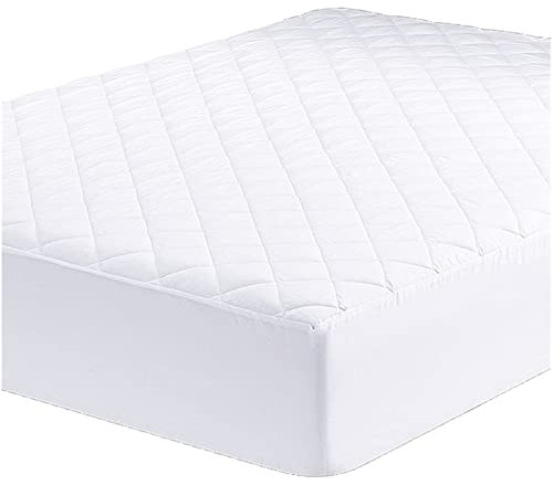 UYEESE Double Size Mattress Protector - Quilted Extra Deep Pocket Mattress Cover, Breathable Hypoallergenic and Noiseless Mattress Pad Fitted Bed Sheet (Double 137 x 191 + 40 cm)
