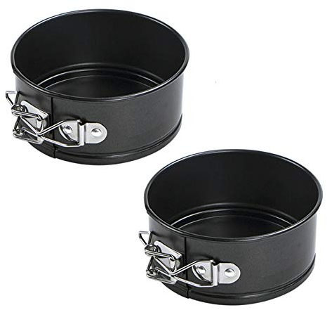 Webake 4.3 Inch Mini Springform Pan Set of 2 Pieces Cheesecake Pans with Removable Bottom Deep Dish Pans Round Cake Molds IP Accessories for Mini Cheesecake, Pizza and Quiche