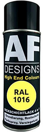 Alex Flittner Designs Rostschutzlack 4in1 RAL 1016 Schwefelgelb Metall Schutzlack Spray Rostschutzfarbe Sprühdose