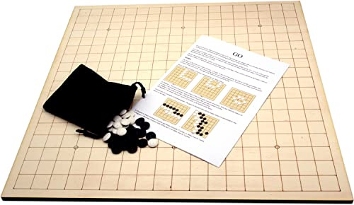 Brimtoy Go Game Set (Goban) – Tavola di legno da 40 cm, fornita con pietre Go e istruzioni – Antico gioco di strategia giapponese – Adulto – Unisex – Prodotto nel Regno Unito