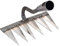 Rastrillo de jardín, rastrillo de jardín, rastrillo manual de metal para jardinería, deshierbe, acero al carbono, para escardar, cultivar, resistente piedra de zinc