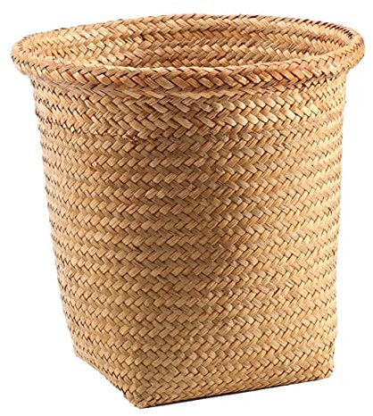 Cabilock Cesto Rotondo in Paglia Naturale Intrecciata Cesto Portaoggetti Per Biancheria Per Soluzioni Di Stoccaggio Domestico