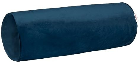 beties - Samt&Sonders-Serie - Nackenrollenbezug ca. 15x40 cm; in Admiral-blau mit dekorativer Jeansnaht aus deutschem Unternehmen in hochwertiger Qualität