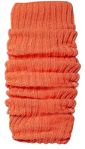 Knitted Leg Warmers for Women and Girls - Solid Colour High Socks, Knee Length Warm Stacked Socks - Autumn And Winter Feet Versatile College Style Boot Warmers (Orange, One Size)