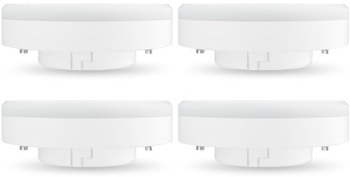 LUTW Lampadina LED GX53 6W 2700K Bianco Caldo, Equivalente a Lampada Alogena 50W, 556lm Faretto LED GX53 per Armadi, Vetrine, Corridoio, Non Dimmerabile, 120 Gradi, Set di 4