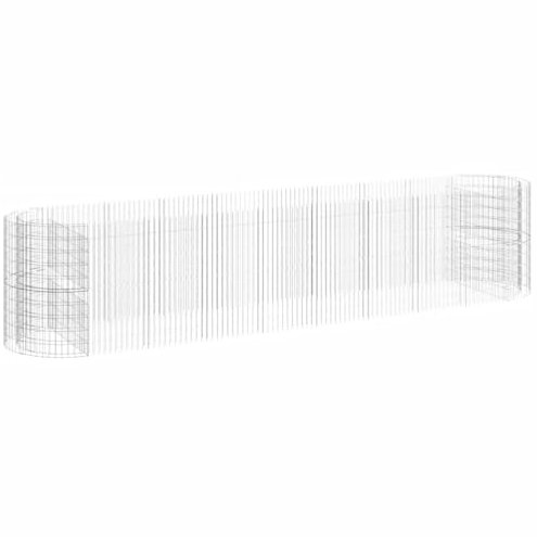 Makastle Parterre surélevé en Gabion, jardinière en Cage à Pierre, Lit Surélevé à Gabion, Parterre de Fleurs Jardin Terrasse Extérieur Jardinière, Panier à Pierres, Fer galvanisé 500x100x100 cm