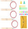 Knitiss Circular Knitting Needles 5.0mm,6.0mm and 8.0mm, Fixed Circular Knitting Pins, Beech Wood Round Knitting Needles with Cable 30 (78cm)
