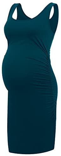 Smallshow Women's Maternity Dress Sleeveless Ruched Pregnancy Clothes Summer