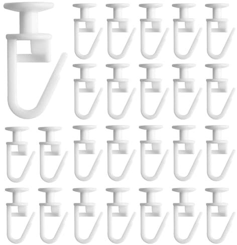 Frogetu 50 Stück Gardinenhaken 3 Stück Stopper,Gardinenhaken, Vorhanggleiter,Universal Gardinenrollen Innenlaufrollen,Stabile Vorhang Haken,für Vorhangschiene,Gardinenrollen