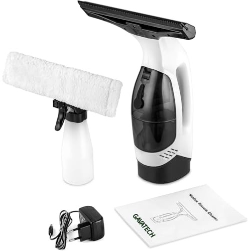 GAVATECH WC01 – Limpia Cristales Eléctrico Inalámbrico, Batería 2200 mAh, Depósito de 200ml, Potencia 7.4Wh, Ligero 1.2kg, Limpieza sin Marcas en Ventanas y Espejos.