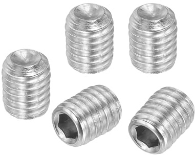 PATIKIL 50 pièces de vis sans tête à six pans creux, boulon à pointe plate M8x10mm en acier inoxydable 304 pour poignées de porte Réparation de