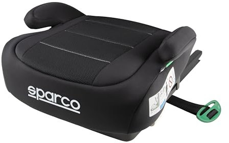 Sparco ISOFIX R129/03 Child Booster Seat | 125-150 cm (6-12 Years) | Booster seat Without backrest | Ergonomic, Washable and Breathable Padding | Greater Stability and Side Protection