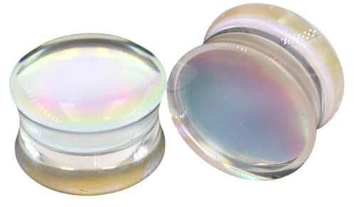 VITEOMEJE New 2025 2Pcs Multi-Color Acrylic Glossy Film Ear Gauges Tunnels Plugs Flesh Stretcher Expander Earrings Piercing Body Jewelry Fashion Trendy Accessories Creative Gift