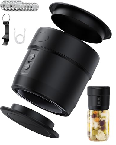 Mason Jar Vacuum Sealer Kit, Electric Jar Vacuum Sealer, Cordless Automatic Sealing System with Wide & Regular Mouth Lids for Food Storage, Gift