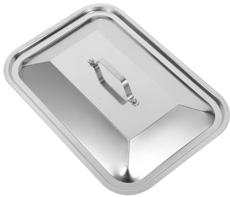 Ipetboom Tapa Rectangular Para Bandeja De Acero Inoxidable Con Asa Cubre Bandejas De Horno y Parrilla Salpicaduras De Aceite Para Barbacoa Para Asados y Pescados
