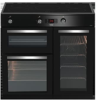 Beko 90cm Electric Range Cooker with Induction Hob - Black