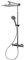 Schulte Duschsystem mit Sicherheits-Thermostat, Kopfbrause eckig extra-flach, verchromter Korpus aus Messing, Duschmaster Rain mit Regendusche