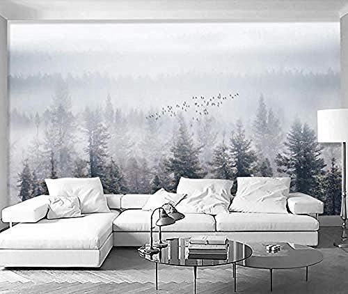 ZZXIAO Foggy Forest Sidewall Wallpaper Nebel für Zuhause Schlafzimmer Wohnzimmer Wallpaper Wandverkleidung wandpapier fototapete 3d effekt tapete Wohnzimmer Schlafzimmer Hintergrundbild-200cm×140cm