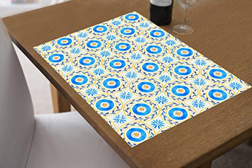 Doge Milano Set aus 2 rechteckigen Tischsets, 100% Made in Italy, Amerikanische Tischsets mit Digitaldruck, rutschfest und waschbar, Model Glam - Virgile, cm 40x30