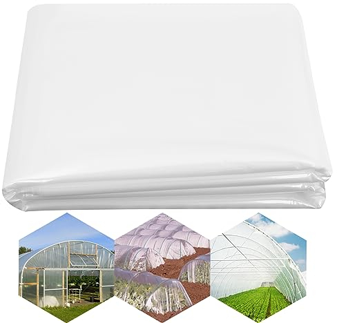 YAMYO Film en polyéthylène transparent pour serre, tunnel de film, extra épais et indéchirable, pour jardinage, serre (2 x 10 m)