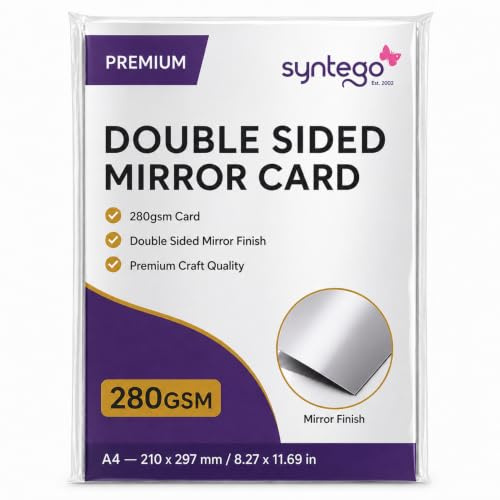 Syntego A4 Premium Mirror Card Double Sided 280gsm (Bright Silver)