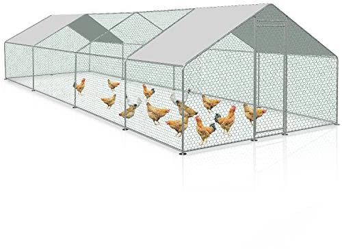 Cecaylie Hönshall, kattinhägnad, utomhus, hage 3 x 8 x 2 m, förzinkat stålinhägnad för fjäderfä, kaniner, små husdjur, hundar