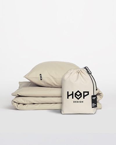 HOP DESIGN Copripiumino 140x200 Cotone Set di biancheria da letto, Parure Copripiumino 140x200 Lino - Copripiumini Biancheria da letto estiva, con 1 cuscino 100% cotone antiallergico