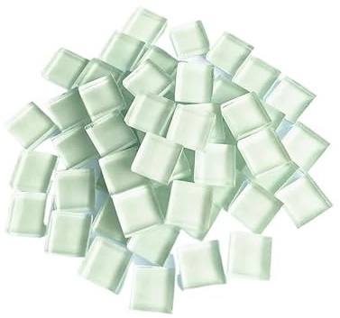 Tesselles mosaique 100 g/lot 10 * 10mm bricolage mosaïque Production carré verre Transparent mosaïque pierre décoration Mosaique verre (Color : 019 White)