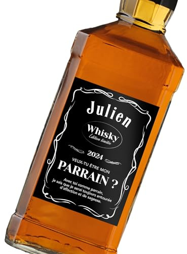 4 etiquetas adhesivas para personalizar para botella de whisky de 70 cl – cumpleaños – fiesta – regalo – anuncio – formato 7,4 x 10,4 cm