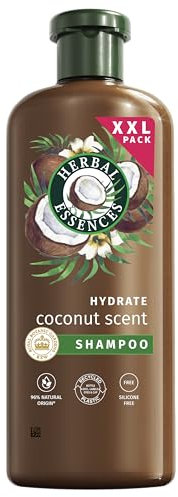 Herbal Essences Champú Hidratante Aroma a Coco 680ml Para Pelo Muy Seco. Ayuda A Hidratar Intensamente, Cabello Suave. De Origen Natural. Sin Siliconas, Vegano, No Testado En Animales