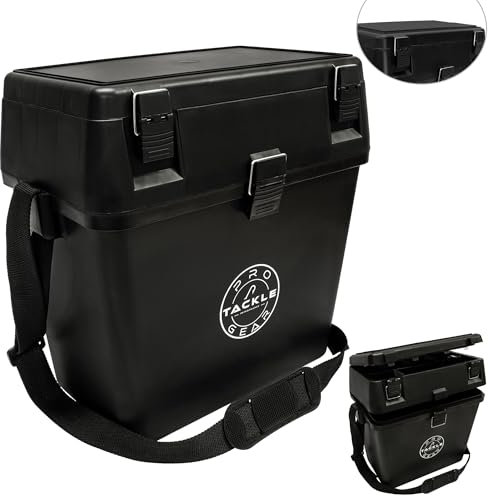 Pro Tackle Allround Angelkoffer Sitzkiepe/Angeltasche inklusive 4X Angelboxen für Angelzubehör im Deckel, Angeltasche mit Boxen Angel Tasche Angeltaschen (Sitzkiepe)