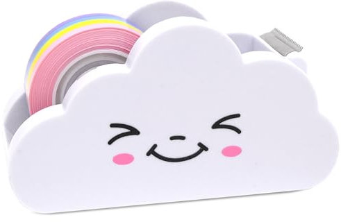 Mritrit Tischabroller Klebeband Klebebandspender Cute Klebebandabroller und Regenbogen Klebebandrolle Klebeband Abroller in Form von Wolke Büroartikel, Kleine Tape Dispenser für Schule, Zuhause, Büro