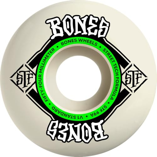 Bones Wheels Street Tech Formula STF Standards Skateboard Wheels, 54mm, 99A, V1 Standard