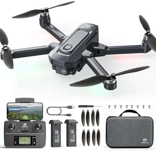 DEERC D35 GPS Drones with Camera for Adults 4k, Foldable RC Quadcopter Drone for Beginners with Follow Me, Return Home, Brushless Motor, 5G Transmission, ＜25mW, <14 dBm, 40 Mins