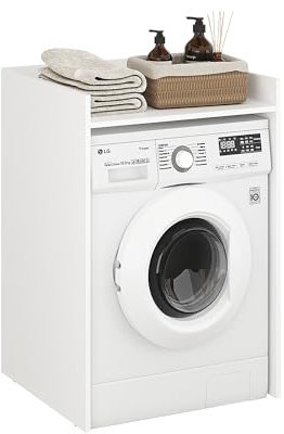 KOMTO Waschmaschinenschrank überbauschrank Weiß - Waschmaschinenüberbau | Waschmaschine Schrank Mozi 66 x 62 x 97 cm