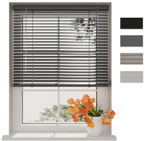 DTCH® Aluminium Jalousie 190 x 175 cm anthrazit 25mm lamellen, Größen von 40 bis 220 Breite, Fenster jalousien innen, lamellenrollo, Jalousie Aluminium, Jalousie 190 cm breit