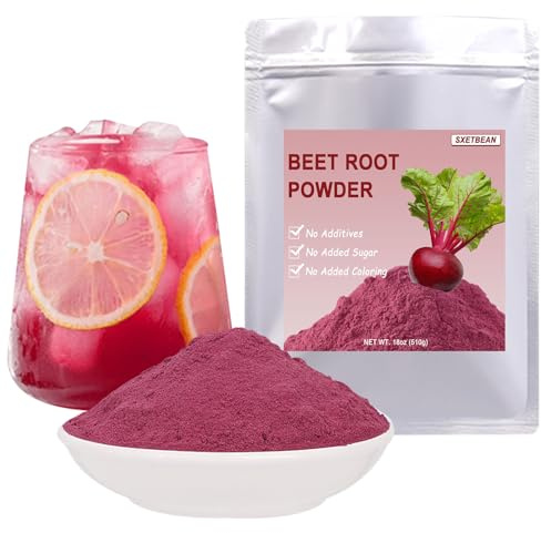 SXETBEAN Beet Root Powder, 18oz/510g Beetroot Powder, No Additives, Pure Red Powdered Beet Roots for Smoothies, Baking, Juices, Pasta, Porridge
