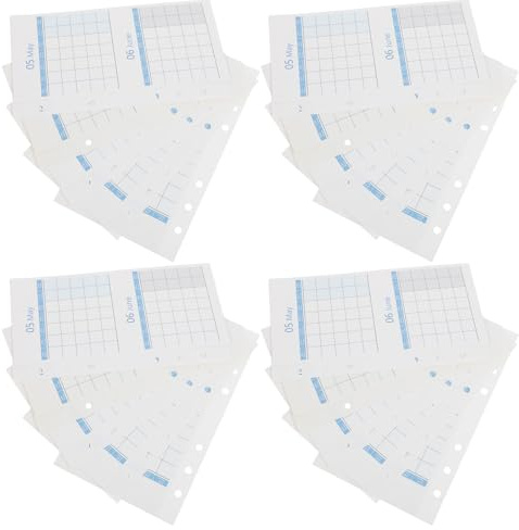 Gatuida Feuilles de Planification Mensuelle A6, 20 Pages Recharge pour Agenda à 6 Anneaux, Papier Blanc Non Daté, Inserts pour Organiseur de Budget et Calendrier Personnel – Outil