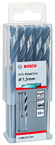 Bosch Professional 10-Piece PointTeQ HSS Twist Drill Bit (for Metal, 7.3 x 69 x 109 mm, Drill Driver Accessories)