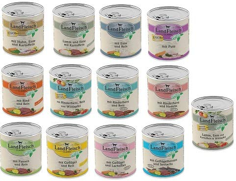 Landfleisch 30 x 800g Dosen Nassfutter - freie Auswahl aus 13 Sorten