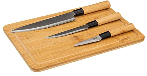 JJA 5five - planche à découper et couteaux black bambou