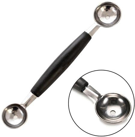 Gusengo Cuillère À Melon, Cuillère À Bille pour Melon, Couteau À Découper Fruits, Creative Double Fin Cuillère en Acier Inoxydable Scoop, Multi Fonction Fruit Cuillère, Cuisine Outils pour Fruits