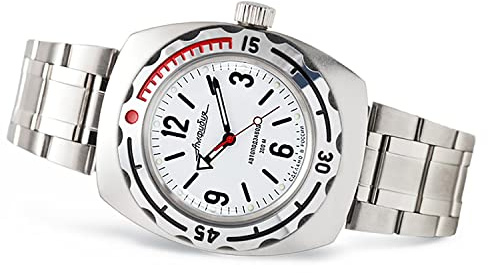 VOSTOK Amphibian 1967 2415.01/090659, 090660, 090486 reloj de buceo 20ATM 200m reloj mecánico ruso automático de Rusia, 2415.01/090486, Pulsera