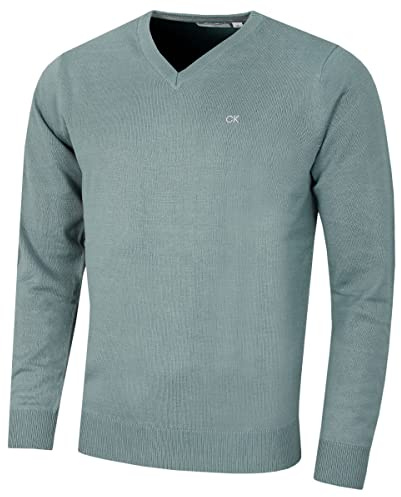 Calvin Klein Hombre con Cuello en v Algod�n su�TER - Sabio - L