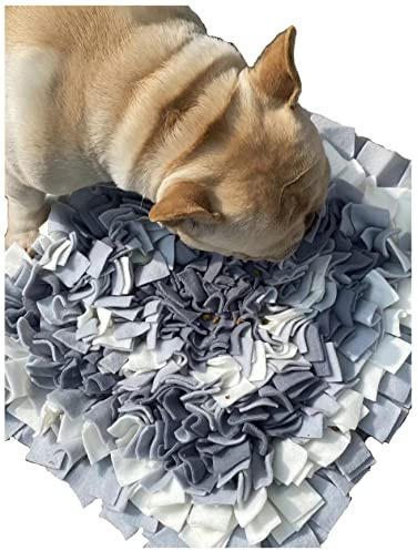 Tapis à renifler carré gris clair de 50 x 50 cm, robuste, facile à nettoyer, pour chien, alimentation lente