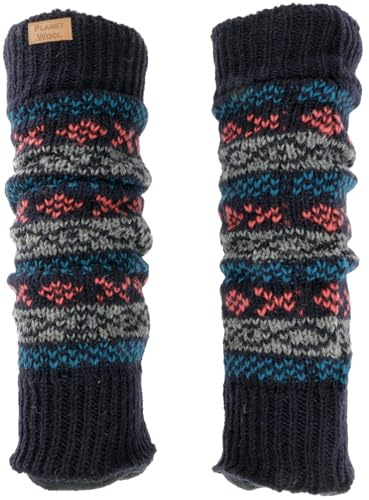 GURU SHOP Ullvärmare av Nepal, benvärmare med mönster, män/kvinnor, blå, ull, storlek: en storlek, strumpor och benvärmare alternativ kläder, blå, one size