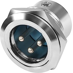 QIANRENON XLR Threaded Fixing Solder Adapter 3Pin XLR Male to Solder Terminal Round Connector XLR Soldered Audio Mount Socket, for Signal Transmission of Audio/Lighting (DMX) Equipment, Silver